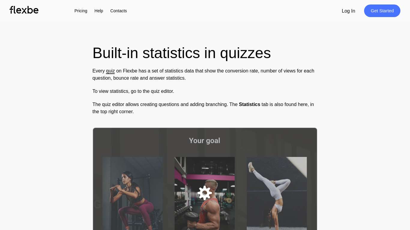 Built-in statistics in quizzes