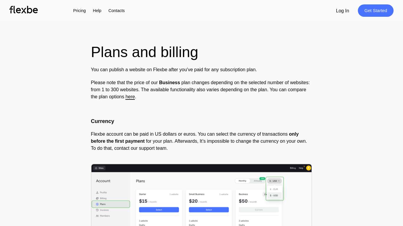 Plans and billing