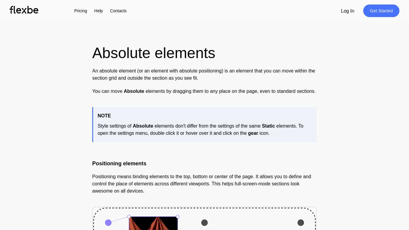 Elements with absolute positioning