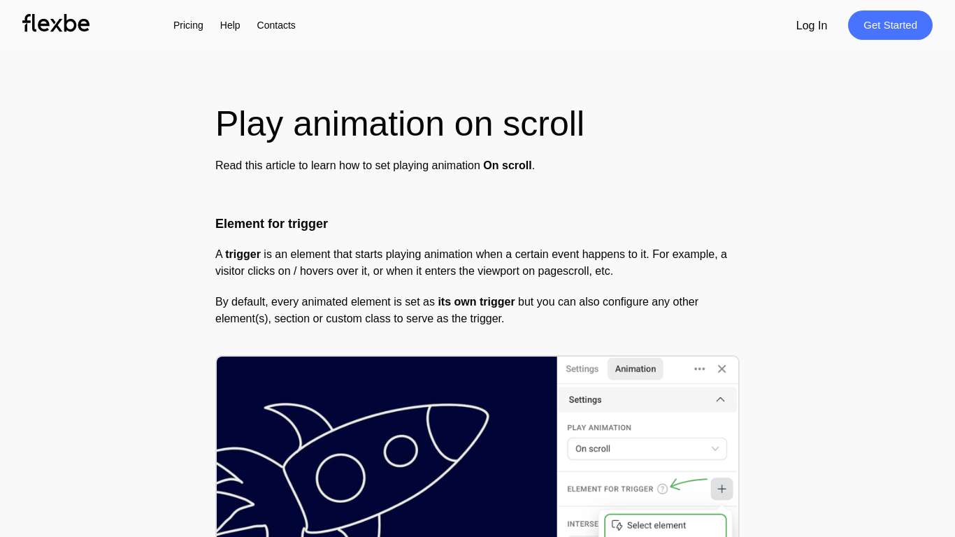 Play animation on scroll