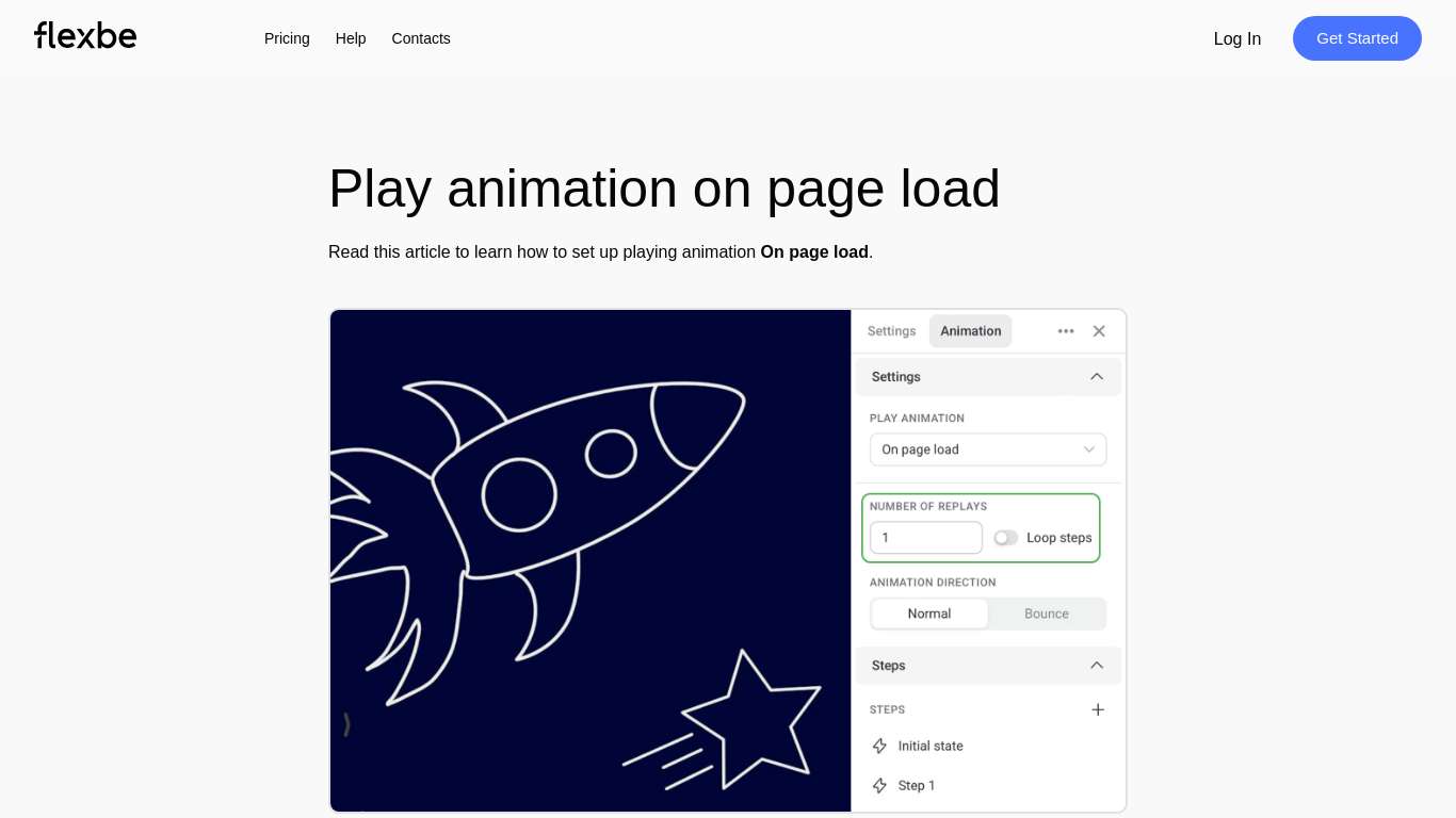 Play animation on page load