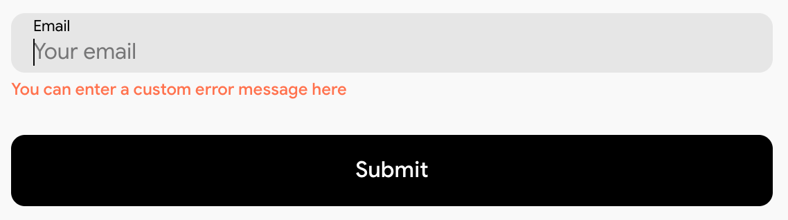 Custom error message